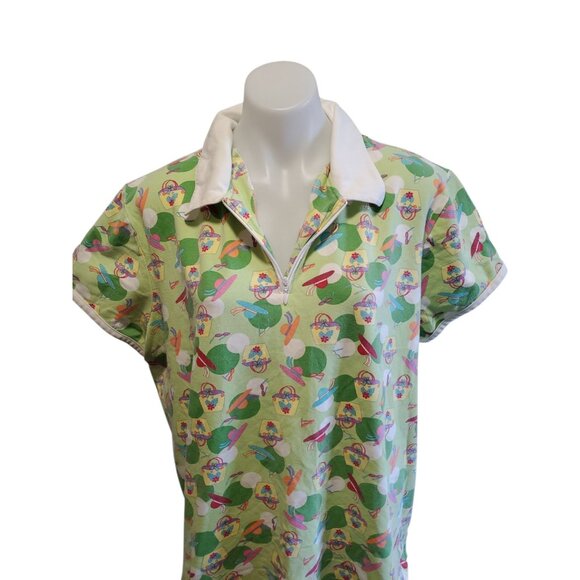 Vintage C.J Banks Novelty Print Golf Top L/XL Sunhats Bags Sunglasses Preppy Y2K - Picture 4 of 12